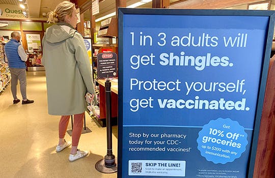 Poster about the shingles vaccine