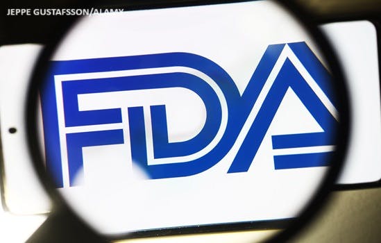 US FDA logo and magnifying glass