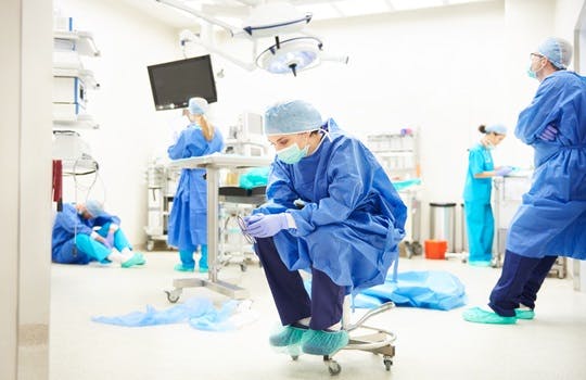 Group of doctors in an operating room