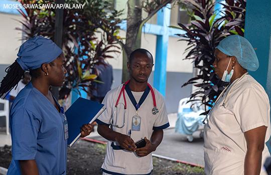 Staff at a hospital in Goma, Democratic Republic Of Congo