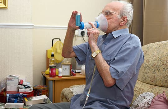 Inhaler use by a patient with COPD