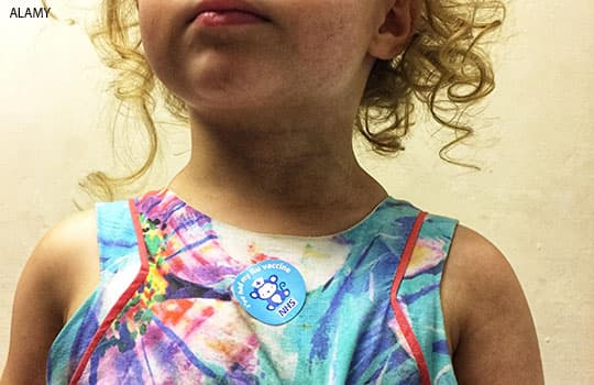 A child who's been vaccinated