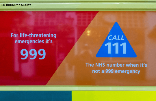 NHS 11 sign