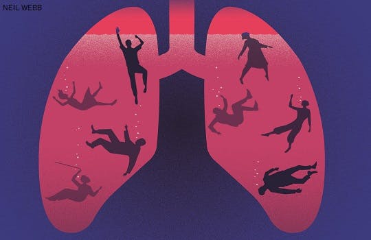 People trapped in lungs