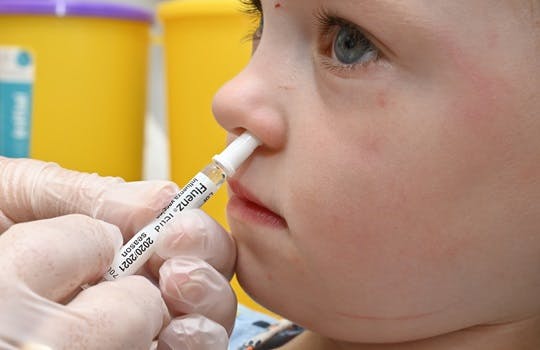 Flu vaccine for a child